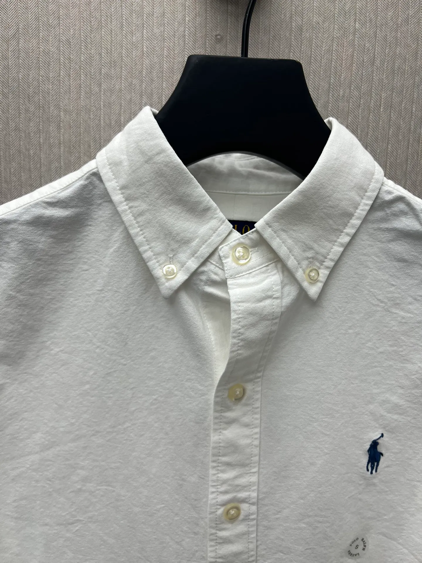 P430 Polo 25ss new solid color logo embroidered buttoned long-sleeved shirt men's high version code number: XS.S.M.L.XL.